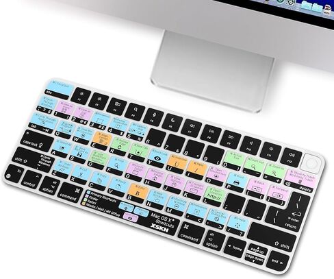 XSKN Shortcut and Language seriers Silicone Keyboard Cover Skin for 2021 New M1 Chip iMac Magic with Touch ID A2449 Lock Key A2450 Without Numeric keypad (US&EU Version macOS OS X) K-380 in Kuwait