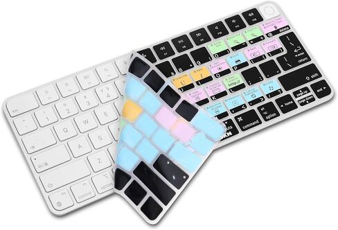 XSKN Shortcut and Language seriers Silicone Keyboard Cover Skin for 2021 New M1 Chip iMac Magic with Touch ID A2449 Lock Key A2450 Without Numeric keypad (US&EU Version macOS OS X) K-380 in Kuwait