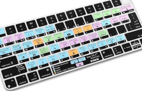 XSKN Shortcut and Language seriers Silicone Keyboard Cover Skin for 2021 New M1 Chip iMac Magic with Touch ID A2449 Lock Key A2450 Without Numeric keypad (US&EU Version macOS OS X) K-380 in Kuwait