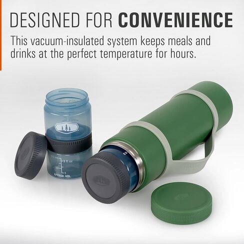 GSI Outdoors Glacier Insulated Travel Stack, 4 Piece Vacuum Insulated Stainless Steel Sleeve & Food Containers Set for Travel, Hiking & Camping in Kuwait