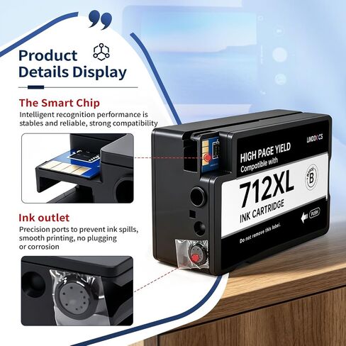 712XL 712 Ink Cartridge 4Pack High Yield Compatible with HP DesignJet T210 in Kuwait