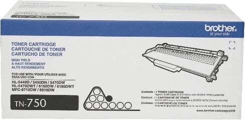 Brother Genuine High Yield Toner Cartridge, TN750, Replacement Black Toner, Page Yield Up to 8,000 Pages, Amazon Dash Replenishment Cartridge in Kuwait