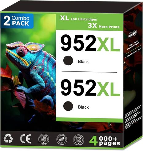 952XL Black Ink Cartridges Combo Pack for HP 952 XL OfficeJet 7740 (2 PACK) in Kuwait