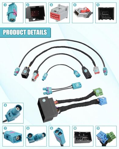 Radio Upgrade Wiring Harness Kit, Fit for RAM 2019-2024 5"/8.4" Upgrade to 12" Uconnect 5, Includes Display Integration Wiring Harness and Display Main Connector Adapter Lvds USB in Kuwait