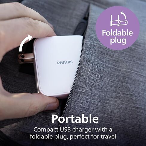 Philips USB C Fast Charger, 100W, 4-Ports, 3 USB-C, 1 USB-A, Foldable Plug in Kuwait