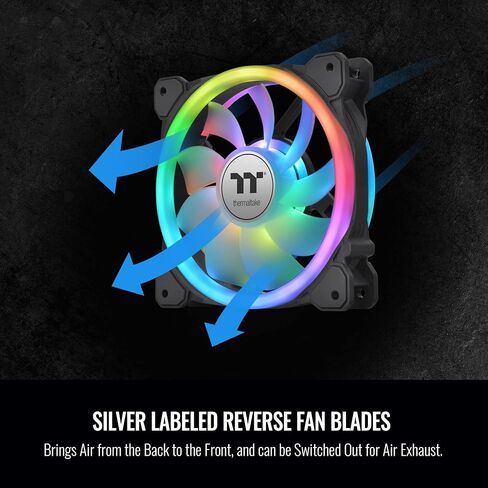 Thermaltake SWAFAN 14 RGB Radiator Fan TT Premium Edition 3 Pack, Swappable Fan Blade Design, Customizable air Flow Direction, 2000 RPM, CL-F138-PL14SW-A in Kuwait