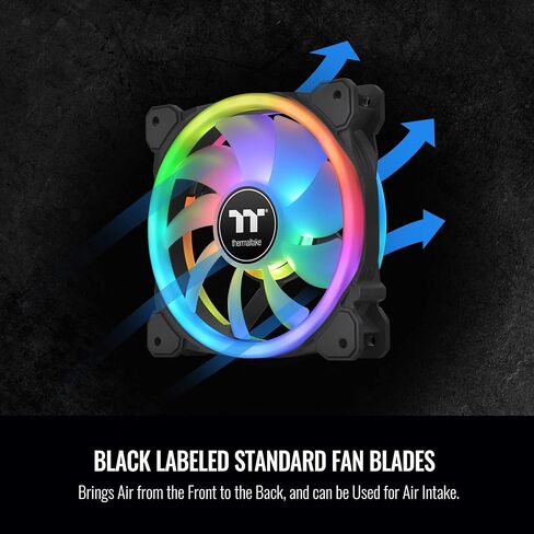 Thermaltake SWAFAN 14 RGB Radiator Fan TT Premium Edition 3 Pack, Swappable Fan Blade Design, Customizable air Flow Direction, 2000 RPM, CL-F138-PL14SW-A in Kuwait
