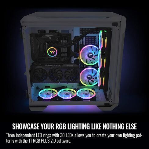 Thermaltake SWAFAN 14 RGB Radiator Fan TT Premium Edition 3 Pack, Swappable Fan Blade Design, Customizable air Flow Direction, 2000 RPM, CL-F138-PL14SW-A in Kuwait