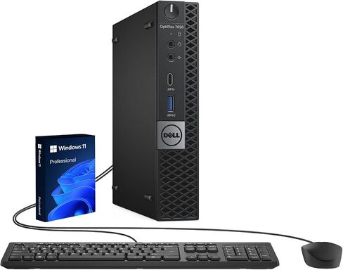 Dell OptiPlex 7050 mini Desktop Computer PC, Intel Core i5-6500, 16GB RAM, 512GB SSD, Wi-Fi, Bluetooth, Keyboard & Mouse, Windows 11 Pro (Renewed) in Kuwait