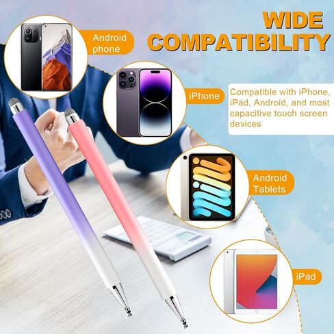 Stylus Pen for Touchscreen (5 Pack), with Magnetic Pen Cap, 2 in 1 High Precision Stylus Pen for iPad/iPhone/Nintendo Switch/Samsung/Android Smartphone and Tablets, Compatible with All Touch Screen in Kuwait