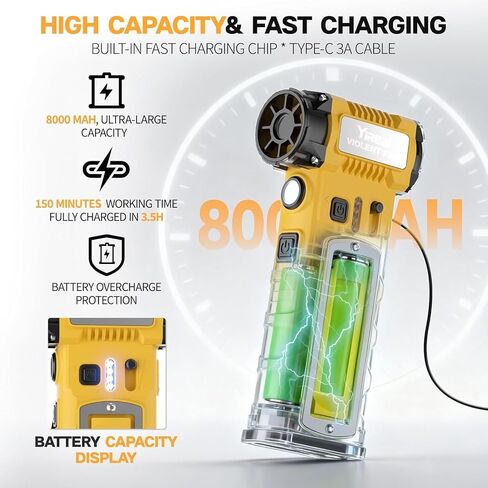 Electric Air Duster 180000RPM 8000mAh (Canary Yellow) in Kuwait