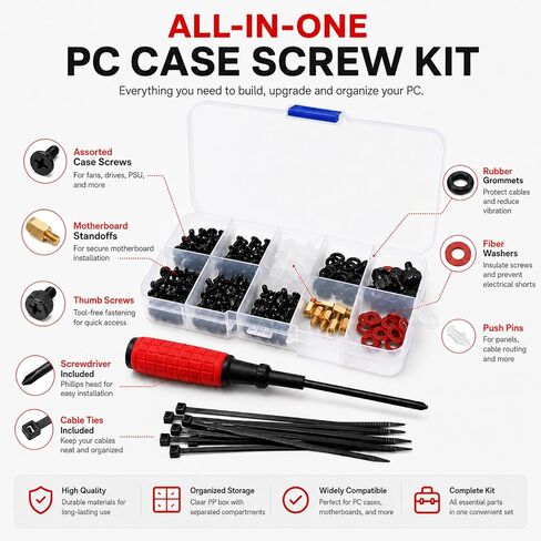 Computer Screws Assortment Kit with Screwdriver and Standoffs in Kuwait