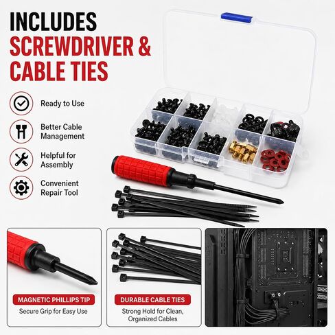 Computer Screws Assortment Kit with Screwdriver and Standoffs in Kuwait