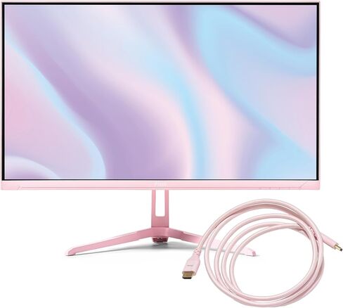 Pixio PX248 Wave Pink 24" 200Hz 1080p Fast IPS Panel 1ms GTG Gaming Monitor with Pink HDMI 2.1 Cable Ultra Certified Ultra High Speed 6FT 8K 60Hz 4K 120Hz Nylon Braided in Kuwait