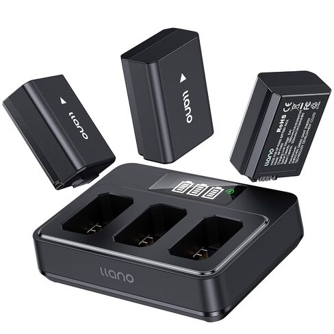 llano NP-FW50 Battery 3 Pack & 45W Fast Charger Set for Sony A6400 Battery in Kuwait