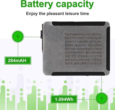 A2663 3.85V 284mAh Battery, Compatible with Watch Series 7 41mm,Comes with a Battery Installation Tool in Kuwait