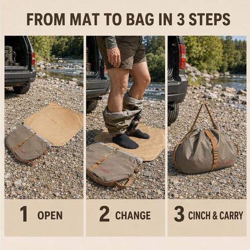 Fly Fishing Wader and Boot Bag with Built-In Changing Mat in Kuwait