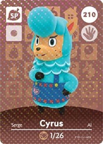 Cyrus - Nintendo Animal Crossing Happy Home Designer Amiibo Card - 210 in Kuwait