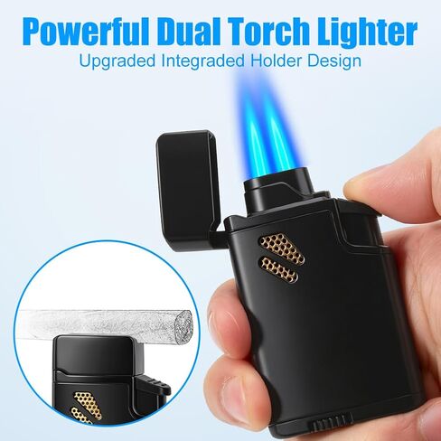 Torch Lighter 2 Pack Windproof Dual Jet Flame Refillable Butane Lighters in Kuwait