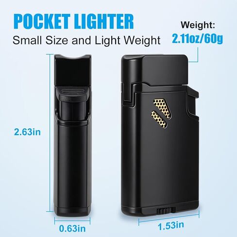 Torch Lighter 2 Pack Windproof Dual Jet Flame Refillable Butane Lighters in Kuwait