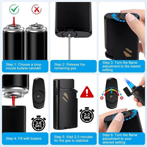 Torch Lighter 2 Pack Windproof Dual Jet Flame Refillable Butane Lighters in Kuwait