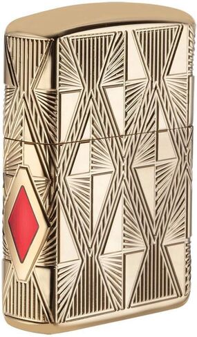 Zippo Luxury Diamond Design Pocket Lighter, Brass, One Size in Kuwait