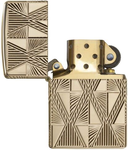 Zippo Luxury Diamond Design Pocket Lighter, Brass, One Size in Kuwait