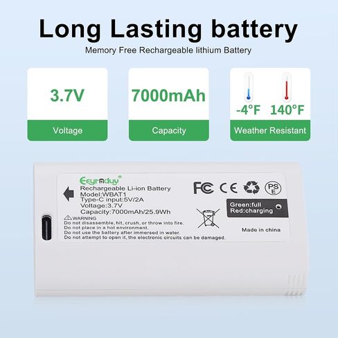 WBAT1 Removable Battery Pack for WYZE Cam Pro Camera,Replacement WYZE WBAT1 Battery,7000mAh Rechargeable Battery (WBAT1-2Pack) in Kuwait