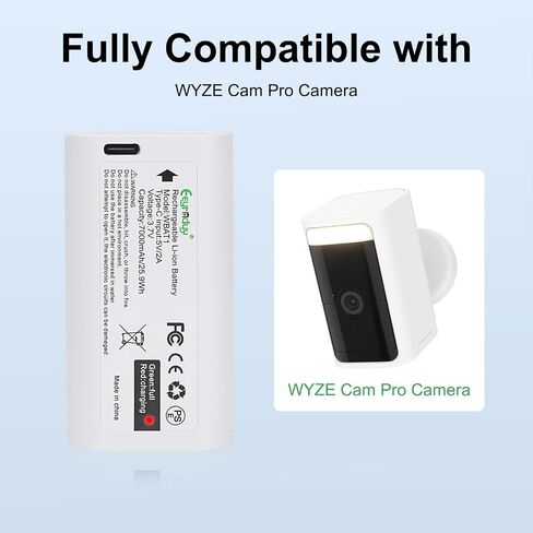 WBAT1 Removable Battery Pack for WYZE Cam Pro Camera,Replacement WYZE WBAT1 Battery,7000mAh Rechargeable Battery (WBAT1-2Pack) in Kuwait