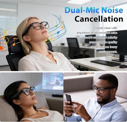 AI Smart Glasses with 8MP Camera, 1080P HD Video Recording, Real-Time Translation, Voice Assistant, Open-Ear Bluetooth Audio, Photo & Video Capture, Light-Sensitive Lenses in Kuwait