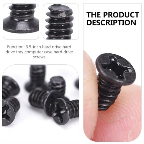 PRETYZOOM 100 Pcs Metal Hard Disk Screws for 3.5 Inch Hard Drive Hot Swap Tray with High Hardness, for Computer Case Mounting Indoor and Outdoor Use in Kuwait