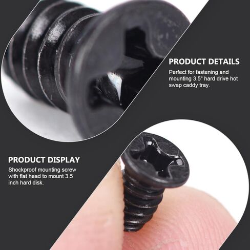 PRETYZOOM 100 Pcs Metal Hard Disk Screws for 3.5 Inch Hard Drive Hot Swap Tray with High Hardness, for Computer Case Mounting Indoor and Outdoor Use in Kuwait
