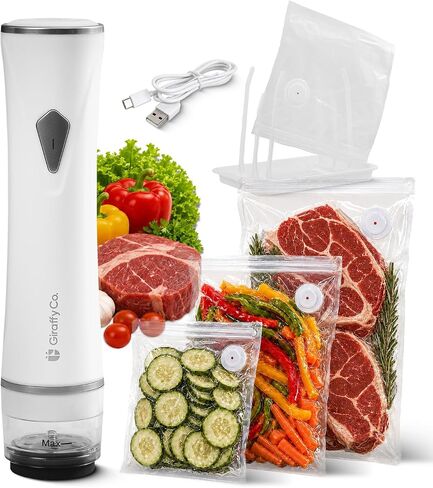 GIRAFFYCO Compact Handheld Vacuum Sealer Set with 30 Reusable Bags in Saudi Arabia