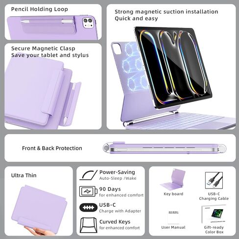 RAYMCRAFT Keyboard Case for iPad Pro 13'' (M5/M4), Magnetic Floating Stand in Kuwait
