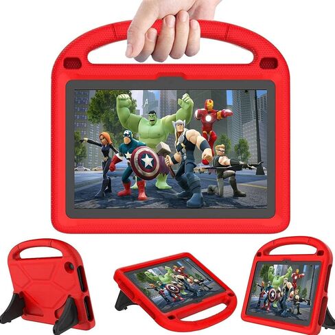 DICEKOO Case for New 10'' Tablet 2023, Adjustable Stand, Lightweight Shockproof Kid-Friendly Cover - Red in Kuwait