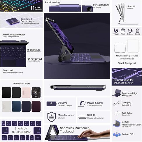 typecase Edge Magic-Style Keyboard Case for iPad Air 11/Pro 11 Gen 1-4 in Kuwait
