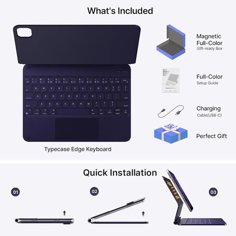 typecase Edge Magic-Style Keyboard Case for iPad Air 11/Pro 11 Gen 1-4 in Kuwait