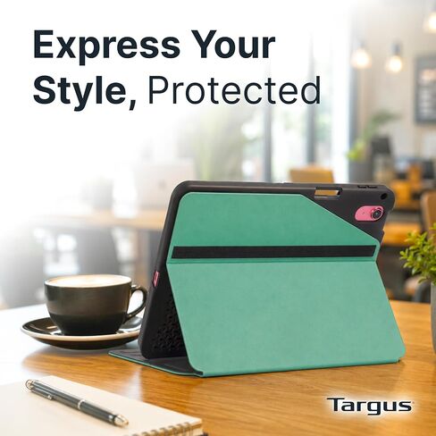 Targus Click-in Rotating Case for iPad A16 11-Inch & iPad 10th Gen 10.9-Inch, Military Grade Protective Folio Case with 360 Rotation, Stand, Apple Pencil Holder & Elastic Closure, Green - THZ96505US in Kuwait