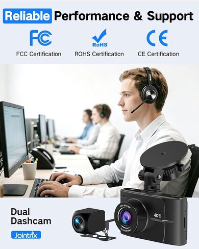 4K+2.5K Dual Dash Cam Front and Rear with 64GB Card in Kuwait