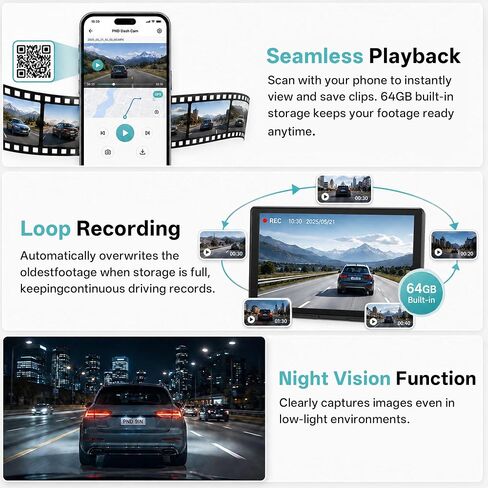 9’’ Wireless CarPlay Screen for Car 4K Dash Cam Portable CarPlay & Android Auto Car Stereo, Backup Camera Navigation Bluetooth Mirror Link Voice Control SWC in Kuwait