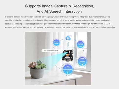 ESP32-S3-CAM-OV3660 Dev Board, Integrated DVP Camera Interface, SPI/QSPI Display Interface, Audio Input and Output Module, Support Image Capture&Recognition and AI Speech Interaction in Kuwait