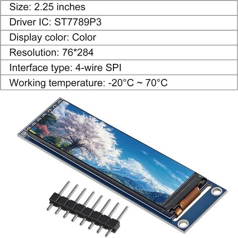 AITRIP 2PCS 2.25inch TFT LCD ST7789 Small Screen 76 * 284 Module LCD Full View SPI Color Screen for Arduino for Raspberry Pi in Kuwait