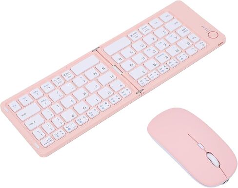 PUSOKEI Portable Foldable Keyboard and Mouse Combo, Pink in Kuwait