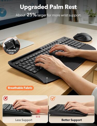 Wireless Keyboard and Mouse Combo, Full Size with Wrist Rest, Trueque KM71 in Kuwait