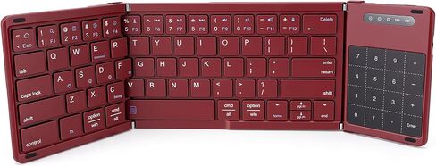 Portable Foldable Keyboard and Mouse Combo (Wine Red) in Kuwait