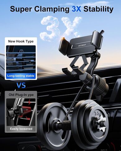 360 Rotatable Car Vent Phone Mount [No Blocking Air Vent] Universal Clip Vehicle Cell Phone Holder Stand Hands Free, Fit for iPhone 17 Pro Max 16 Plus 15 14 13 12 Samsung Google All Phones in Kuwait