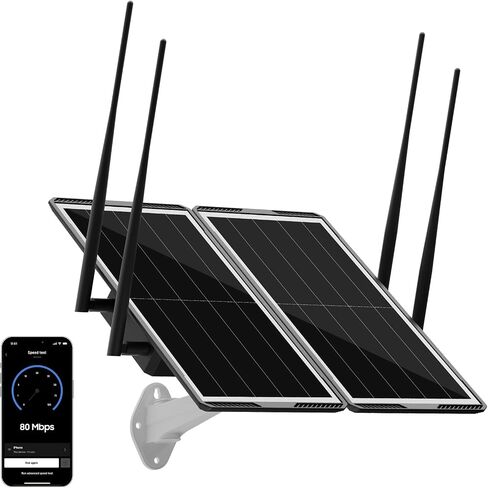 Solar Powered Outdoor WiFi Extender, 1200Mbps Dual Band WiFi Repeater with 30W Solar Panel & 30000mAh Rechargeable Battery, IP65 Waterproof Long Range Coverage for Farms, Gardens, Ranches & Barns in Saudi Arabia