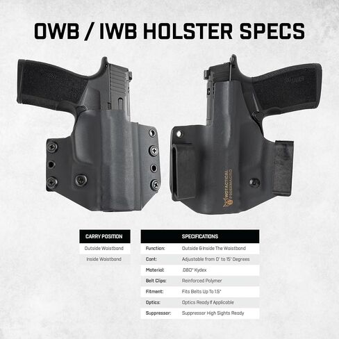 IWB OWB Kydex Holster for Heckler & Koch HK USP 9mm 40 | Right Hand | Optic Ready RMR Cut | Adjustable Retention | Sweat Guard | Open Muzzle | Made in USA in Kuwait