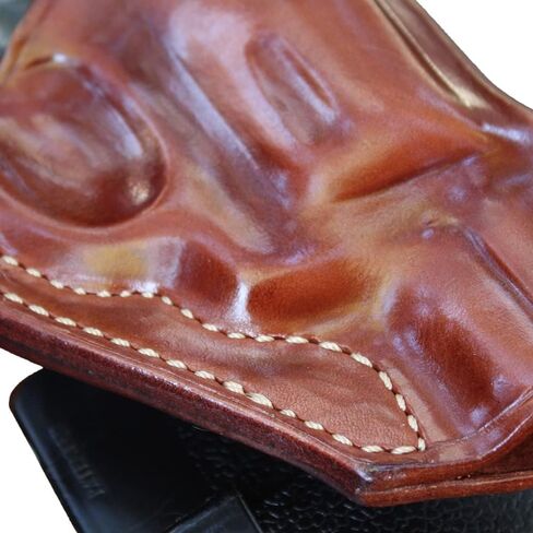 Masc Premium Leather OWB Paddle Holster Open Top Fits SP-101 2.25-inch, Right-Hand Draw, Brown #1497# in Kuwait