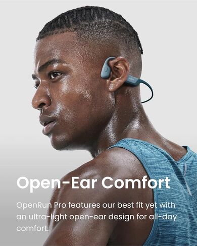 SHOKZ OpenRun Pro - Open-Ear Bluetooth Bone Conduction Sport Headphones - Sweat Resistant Wireless Earphones for Workouts and Running with Premium Deep Base - Built-in Mic (Renewed) in Kuwait